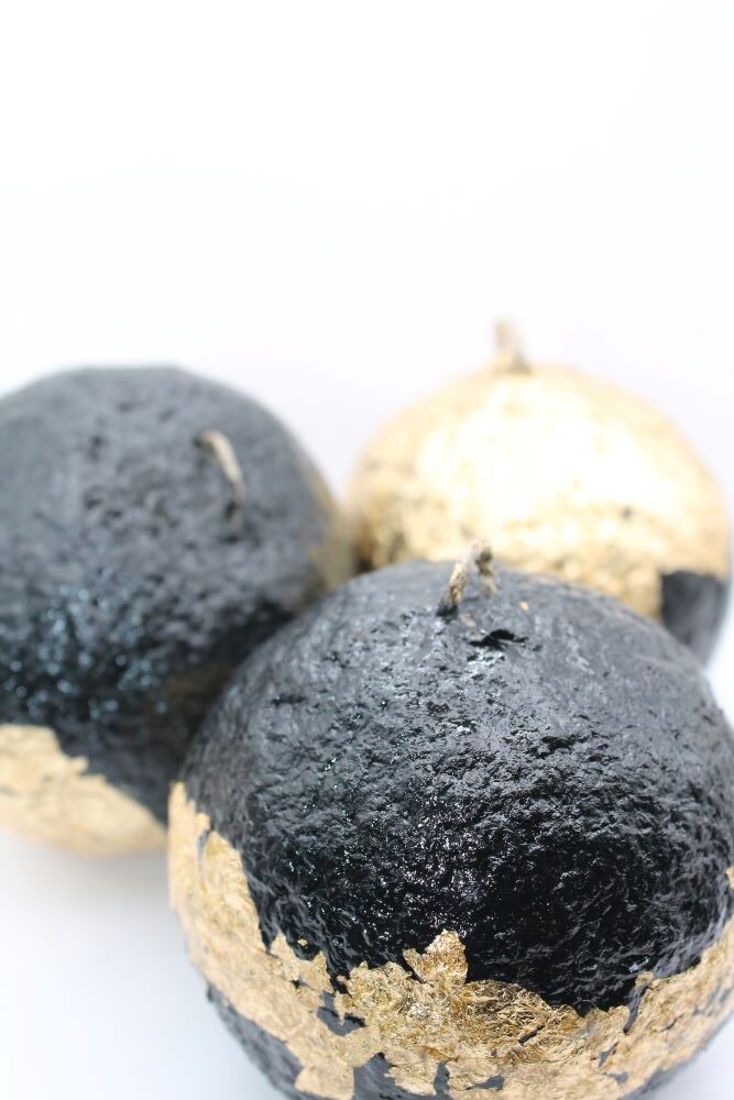 Χειροποίητο Χριστουγεννιάτικο Σετ 3 Μπάλες Papier Mâché με Φύλλα Χρυσού