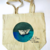Tote Bag Ζωγραφισμένη στο Χέρι με Χάρτινο Καραβάκι και Ποίημα